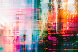 Abstract background of colorful creative glitch painting.