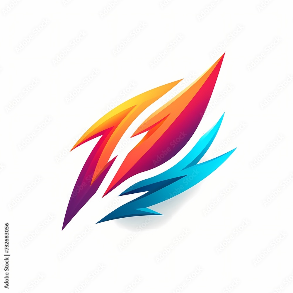 A bold and dynamic thunderbolt logo, conveying power and energy, with jagged lines and vibrant colors, on a white background.