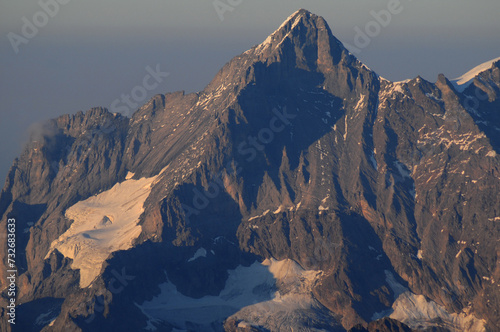 Melting glaciers in the swiss alps: Mönchshut mountain panoramic view | Gletscherschmelze in den Alpen: Aussicht von der Mönchshütte