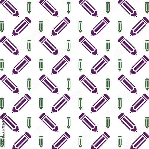 Pencil icon trendy multicolor repeating pattern beautiful illustration white background