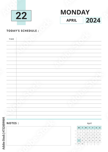 Daily Planner April 2024