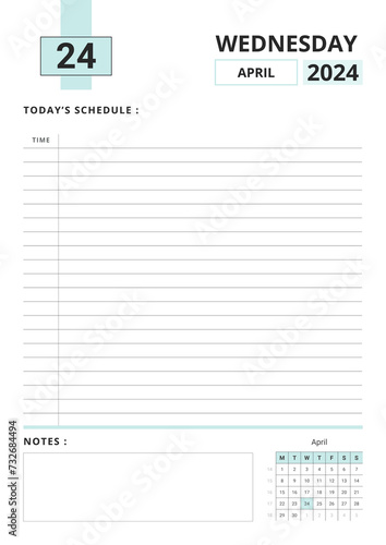 Daily Planner April 2024