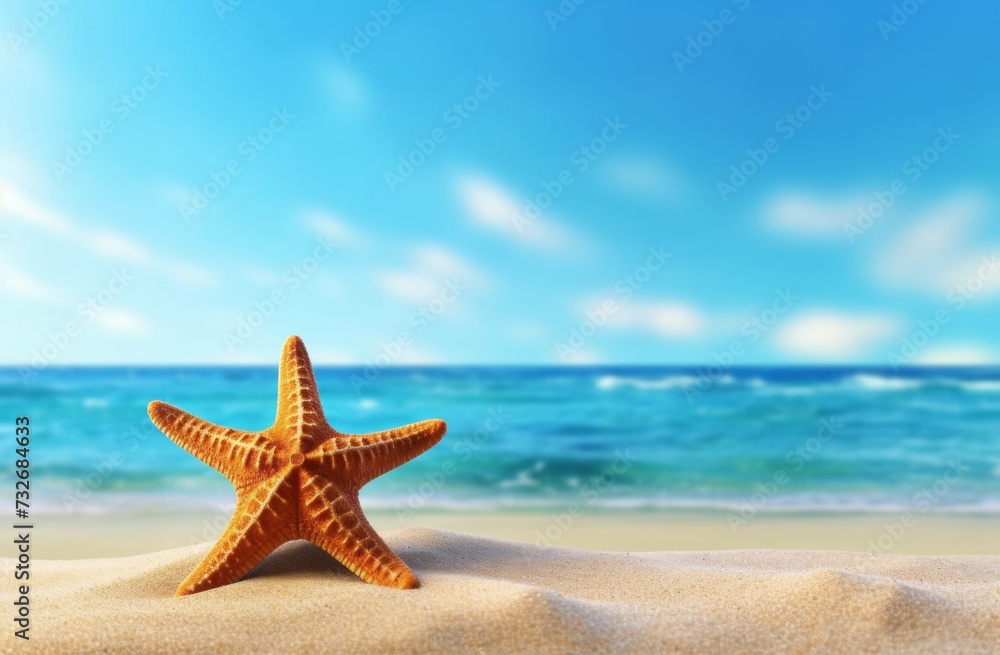 A starfish on sand on the beach A starfish on sand on the beach