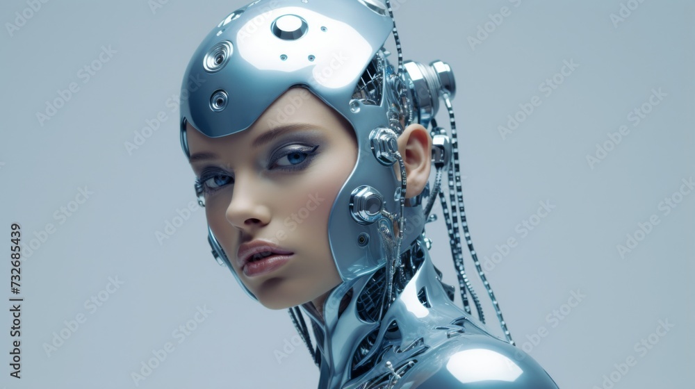 Artificial intelligence robot woman with copy space Artificial intelligence robot woman with copy space