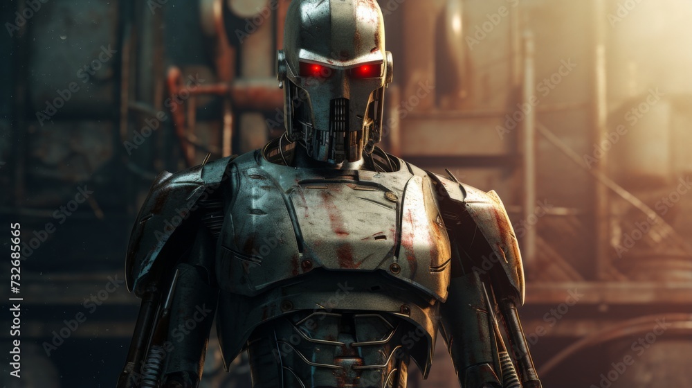 android man in a body of metal, in the style of retro-futuristic cyberpunk, human-canvas integration, with copy space --ar 16:9 Job ID: 4f281d02-cd8c-413b-a8a7-0228fe6fa3af android man in a body of metal, in the style of retro-futuristic cyberpunk, human-canvas integration, with copy space --ar 16:9 Job ID: 4f281d02-cd8c-413b-a8a7-0228fe6fa3af