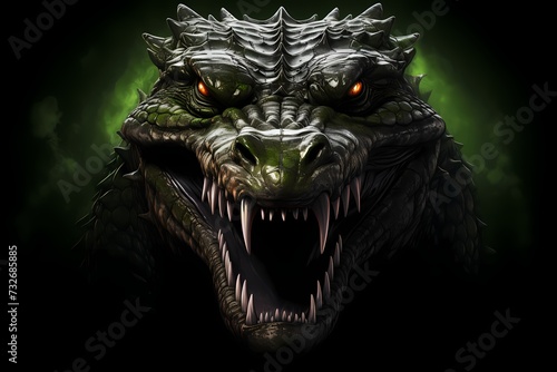 A fierce crocodile face logo representing power and resilience © CREATER CENTER