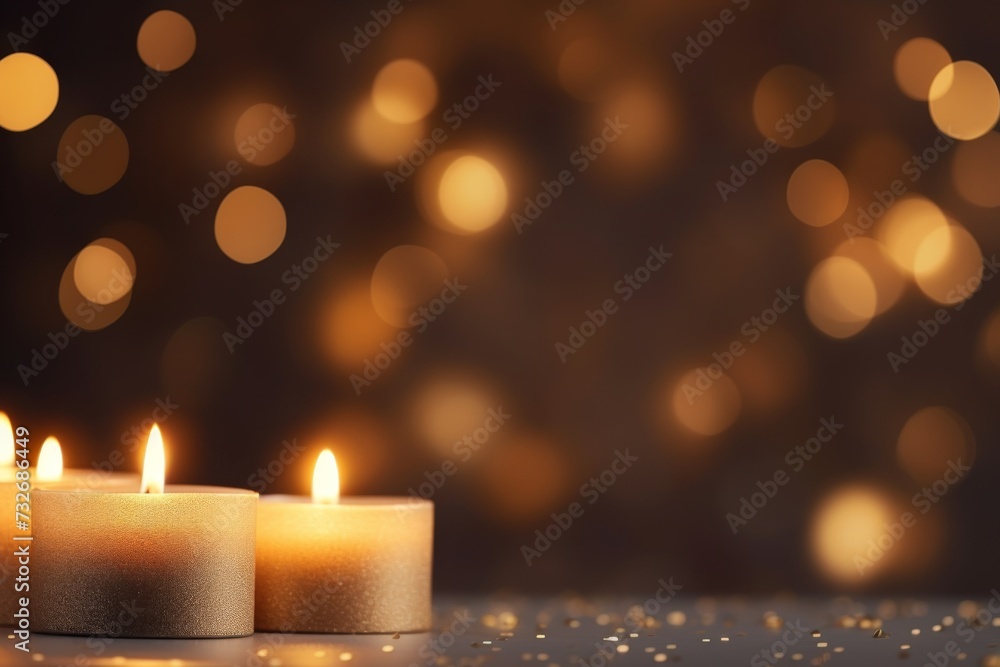 Burning candles on a beautiful blurry background Burning candles on a beautiful blurry background