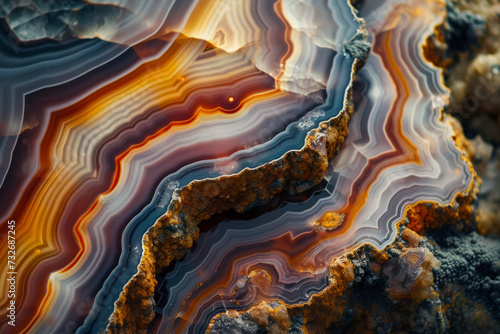Gradient surface of agate rock.