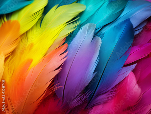 pile of feather, rainbow feathers, feathers for costume design, feathers for crafts, zoomed in © Samantha Rigo