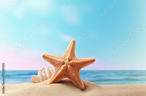 Sand with a starfish on the beach