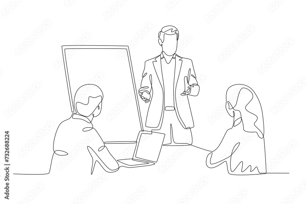 A man is making a presentation A man is making a presentation