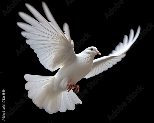 white dove on black background