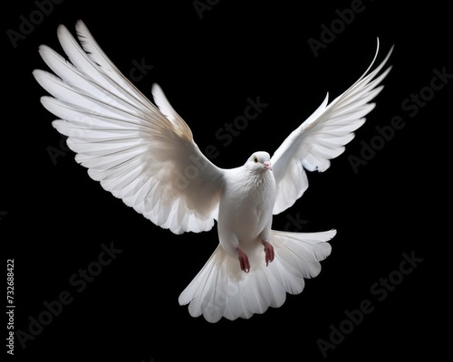 white dove on black background © Bulder Creative