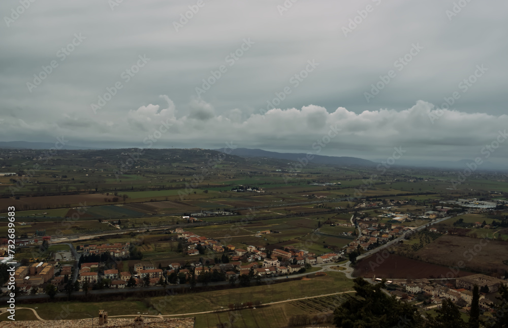 Panorama of the Umbrian countryside.