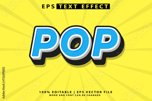 Cool fancy pop art text effect with simple color design