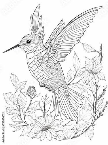 Hummingbirds coloring pages for adults