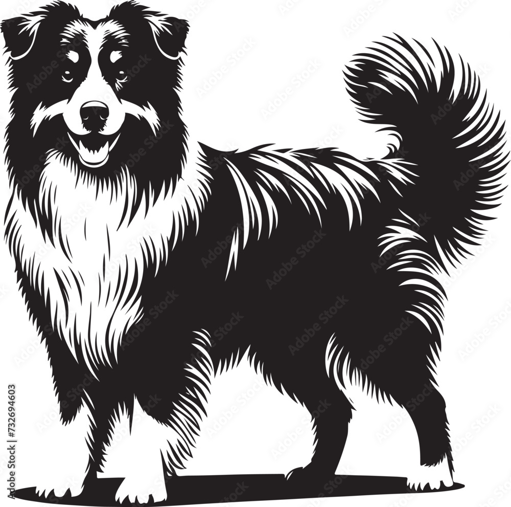 Obraz premium Australian Shepherd Dog Portrait Vector
