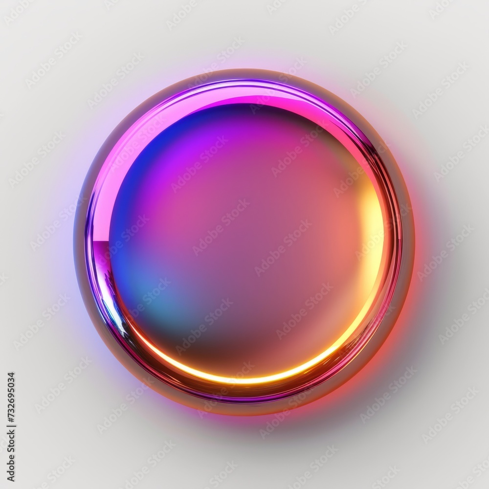 Fototapeta premium neon glow 3d effect circle