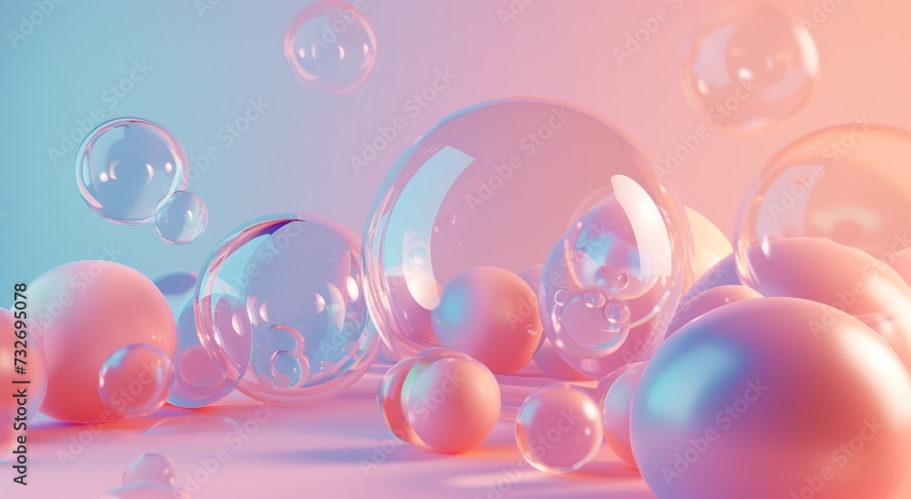 3D glow shape Bubbles