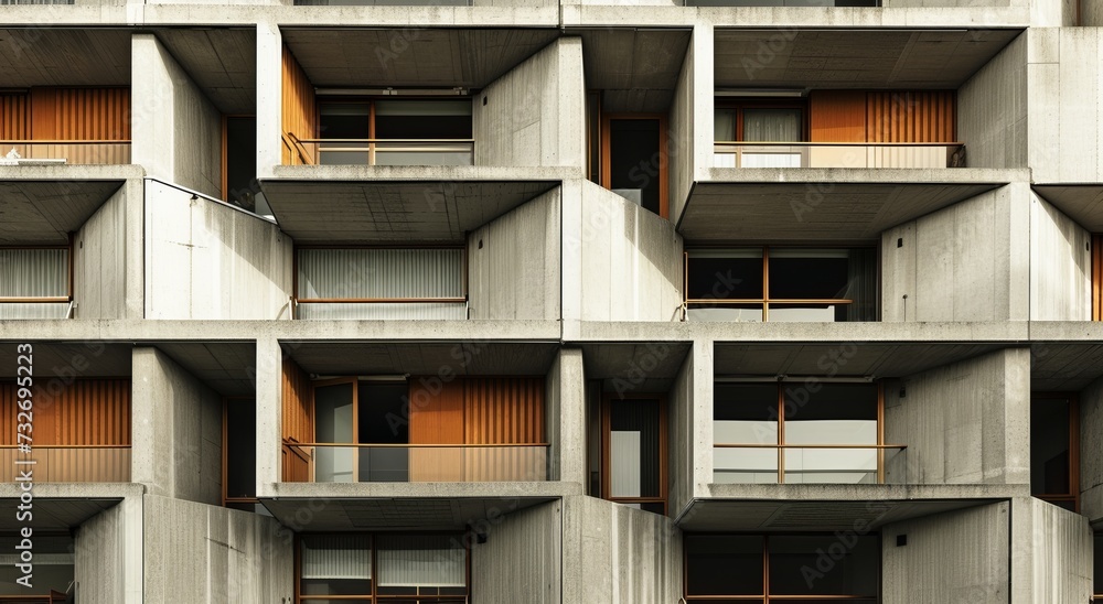 Obraz premium Neo brutalism building backdrop