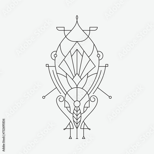 Symbol Queen Chair Abstract Decorative 001