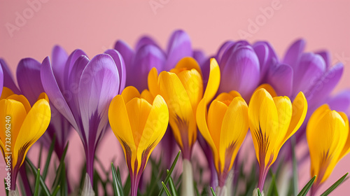 Spring's Palette Vibrant Crocuses in Bloom