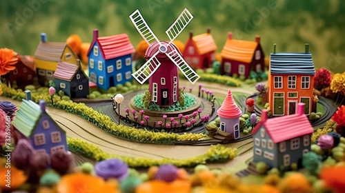 Immerse yourself in a whimsical world with these charming 3D paper cut houses photo
