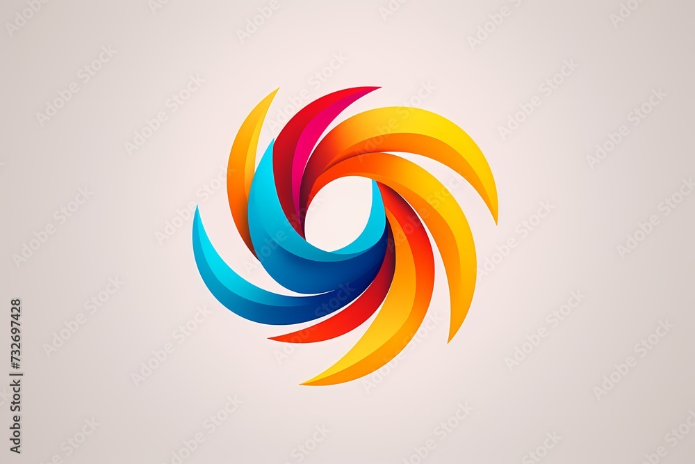 A playful symbol logo with vibrant colors and dynamic shapes