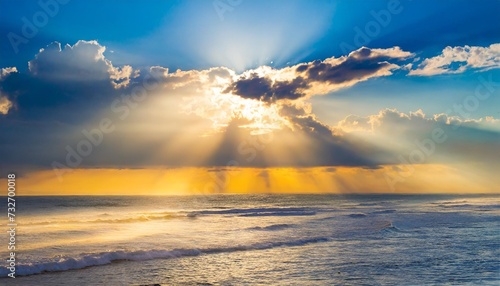 gorgeous sky with sunbeam copy space image place for adding text or design