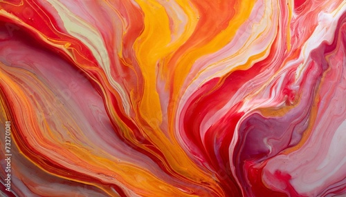 background with fluid art texture backdrop with abstract mixing paint effect liquid acrylic artwork that flows and splashes mixed paints for interior poster orange pink and red colors