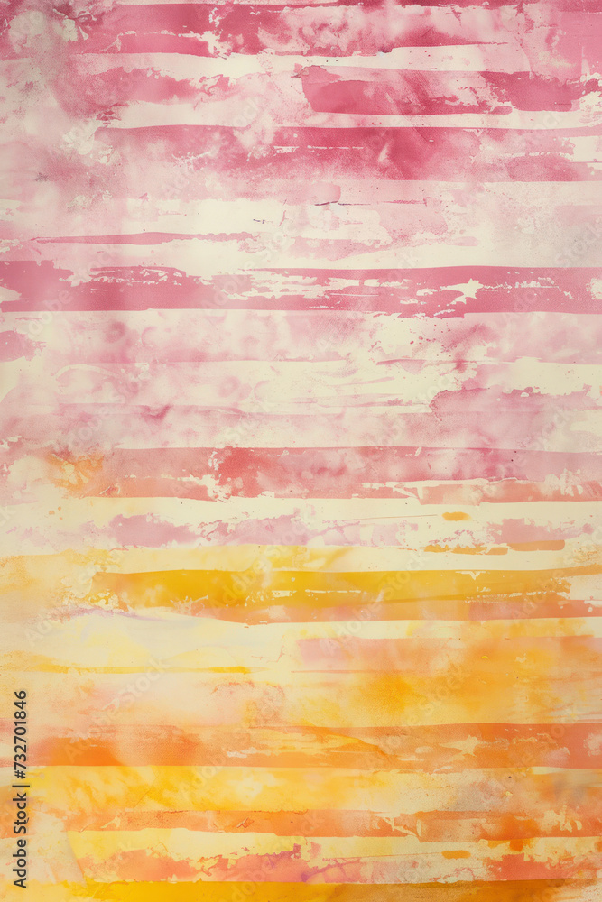 Vertical Painted lines watercolor backdrop abstract design yellow pink cream.