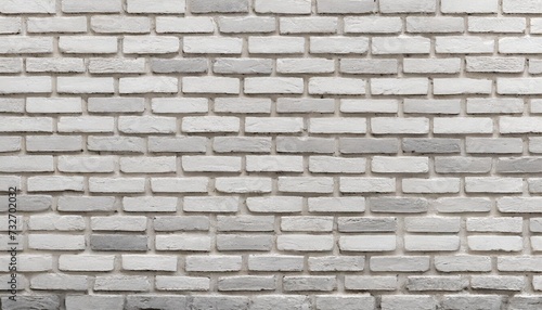 simple white brick wall with light gray shades seamless pattern surface texture background in banner wide panorama format