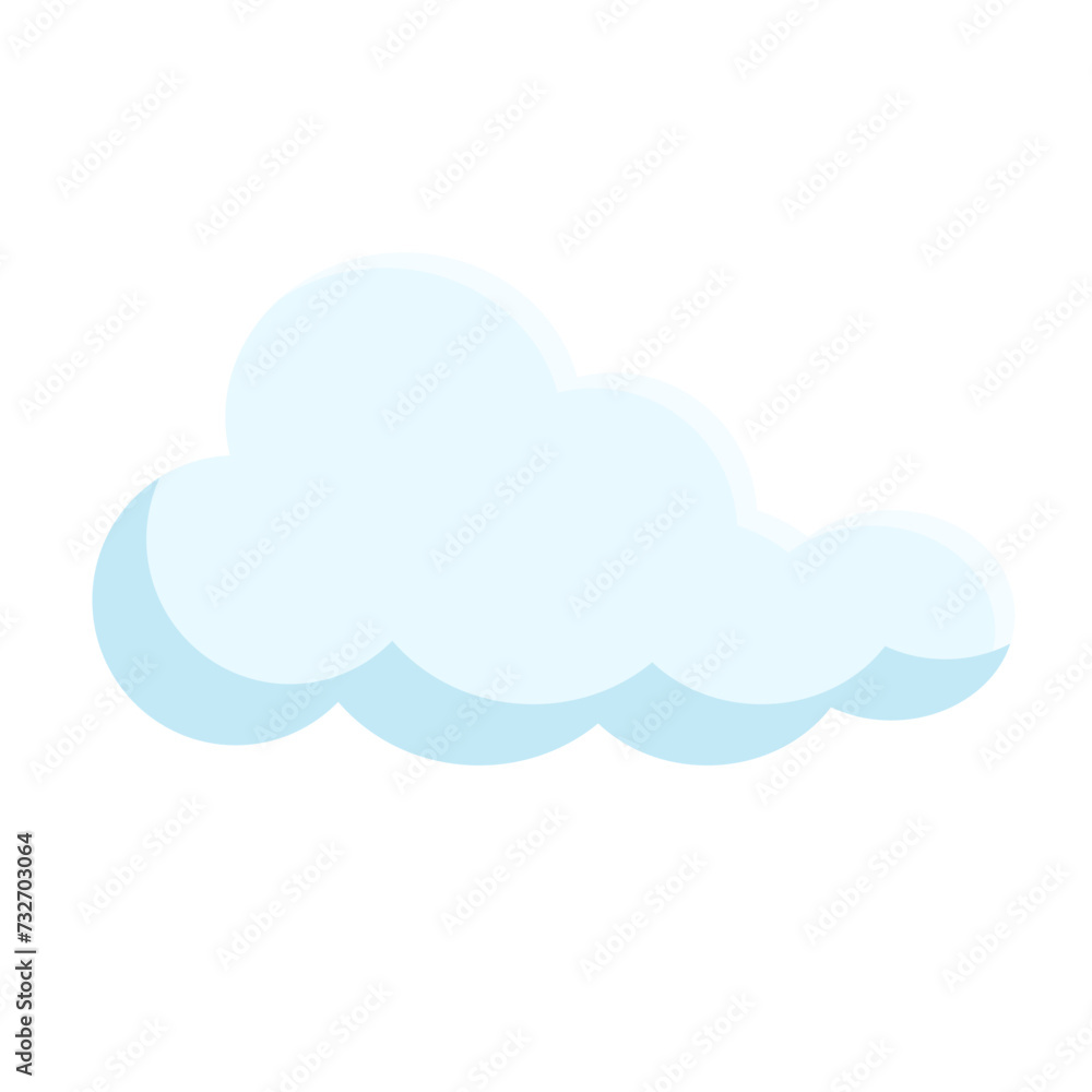 Vector cloud with shadows and highlights Vector cloud with shadows and highlights