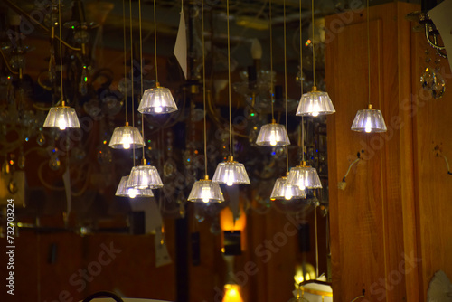 January 4, 2014- New York: Rows of ceiling lamps at 'Whitney Museum