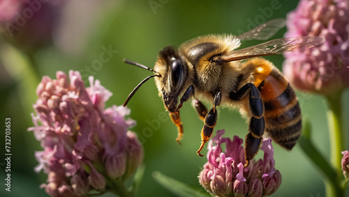 bee on a beautiful flower macro © tanya78