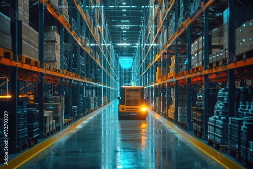 Modern high tech warehouse logistics center photo