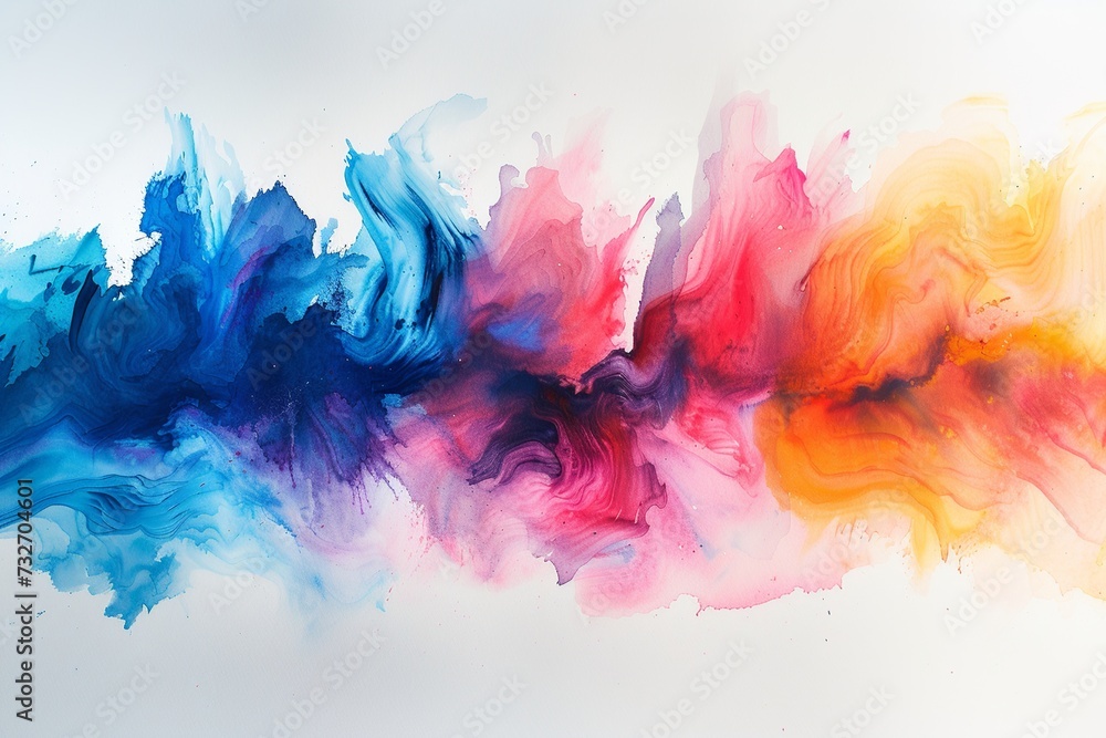 Vibrant Watercolor Splashes Abstract Background

