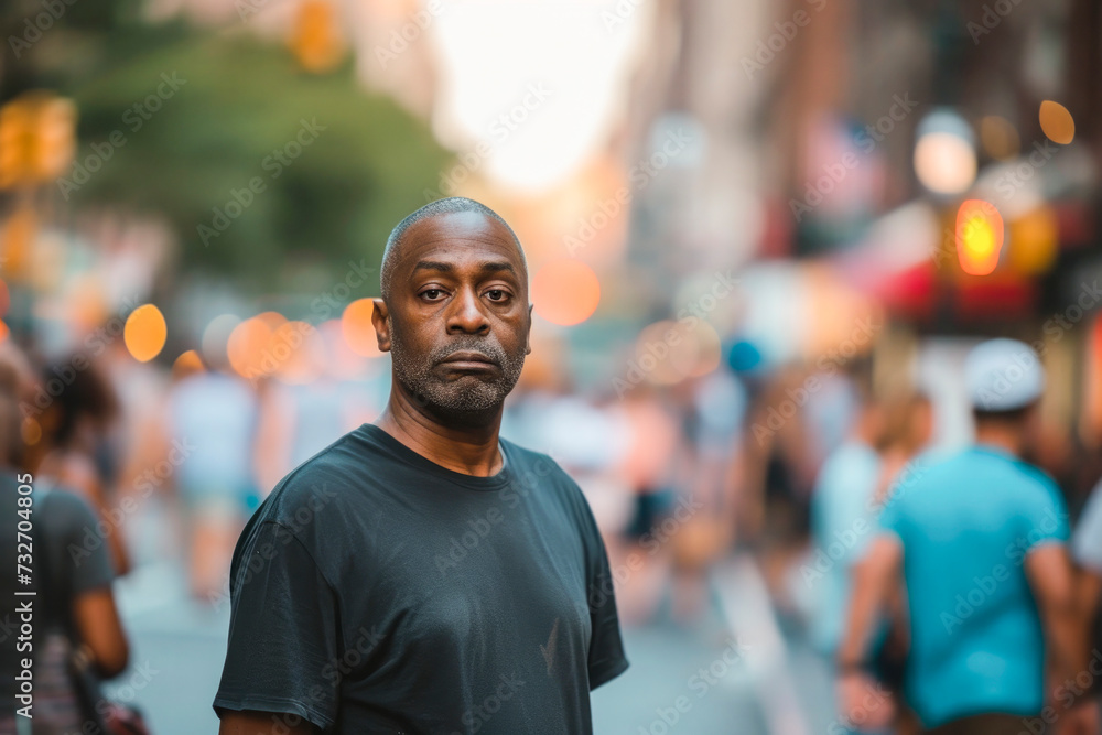 Black lives matter, black man in the street on background. Black lives matter, black man in the street on background.
