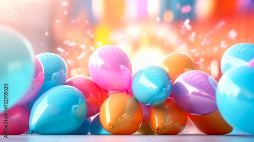 A vivid set of realistic matte helium balloons floats against