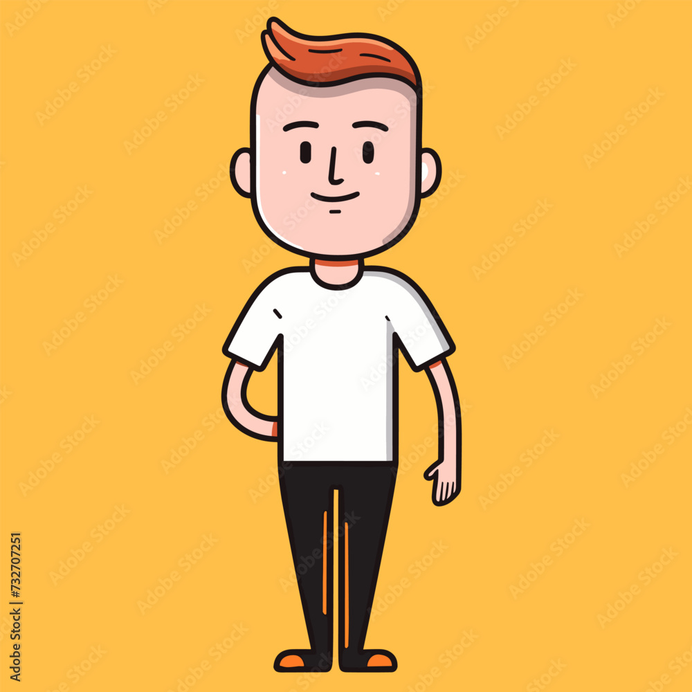 Vector illustration of a man in casual clothes standing with hands on hips. Vector illustration of a man in casual clothes standing with hands on hips.
