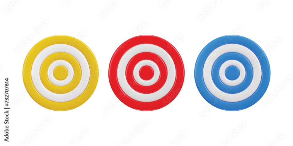 3d target icon vector illustration set