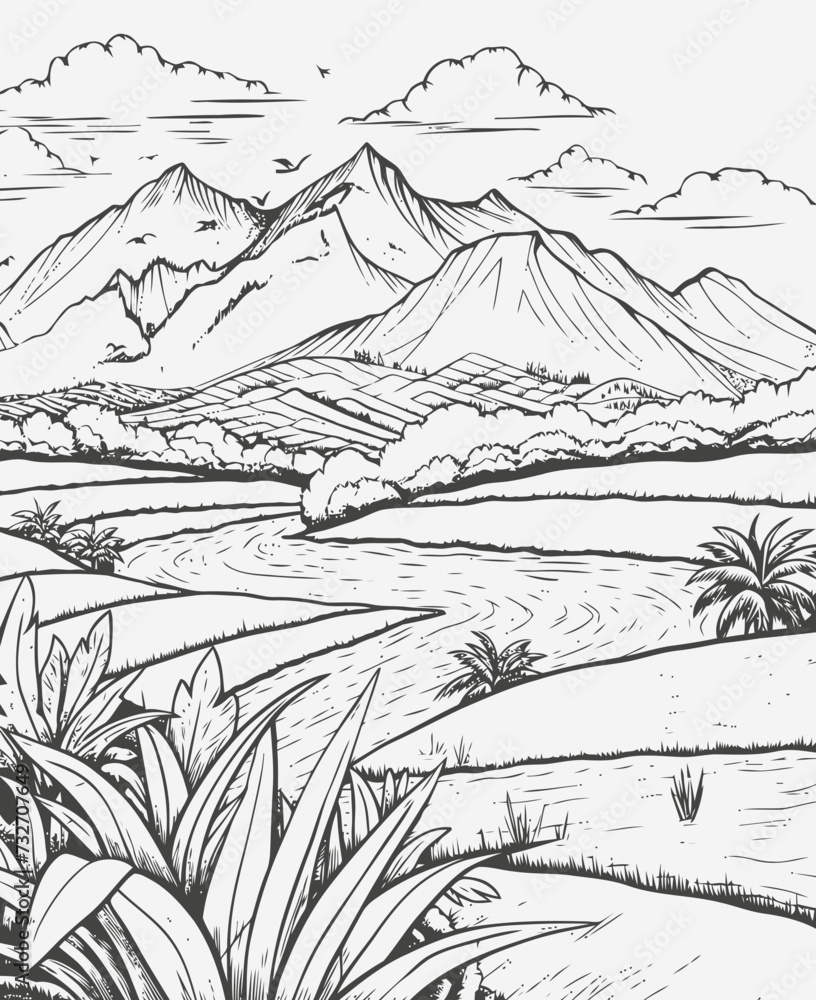sketch of a landscape