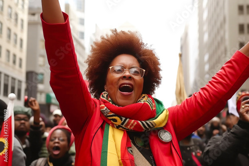 Black lives matter, afroamerican woman in a protest © Eva Corbella