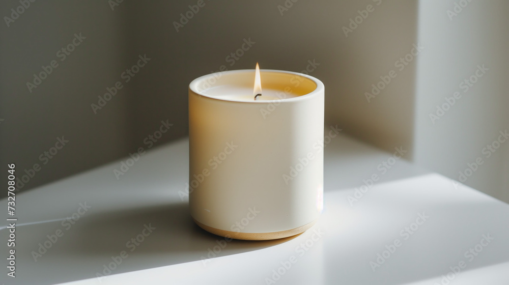custom made wallpaper toronto digitalAromatherapy candles on a beige background warm beauty elements Convenience like home Rest and good health interior decoration model.