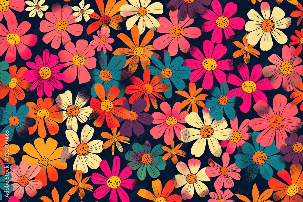 Pattern with bright flowers. Pattern with bright flowers.