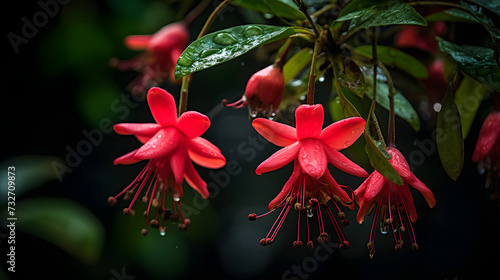 Exotic flowers in the Asian jungle