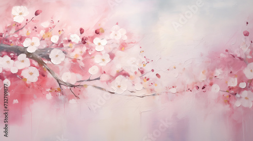 Abstract sakura cherry blossom art background © amavi.her1717