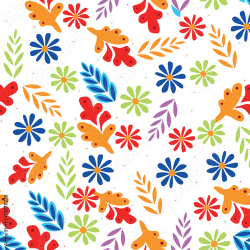 allover flowers and leaves colorful blue colored pattern with elegant background amazing flowers pattern to be used in textile designing