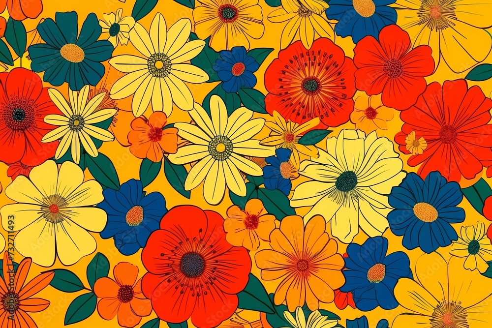 Pattern with bright flowers. Pattern with bright flowers.