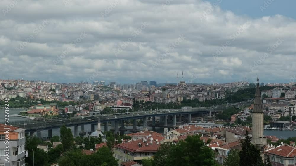 view of the bridge and houses of Istanbul from above view of the bridge and houses of Istanbul from above